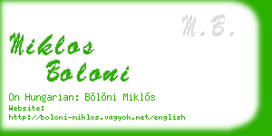 miklos boloni business card