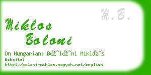 miklos boloni business card